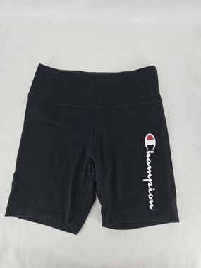 Champion Black Bike Shorts with Side Logo